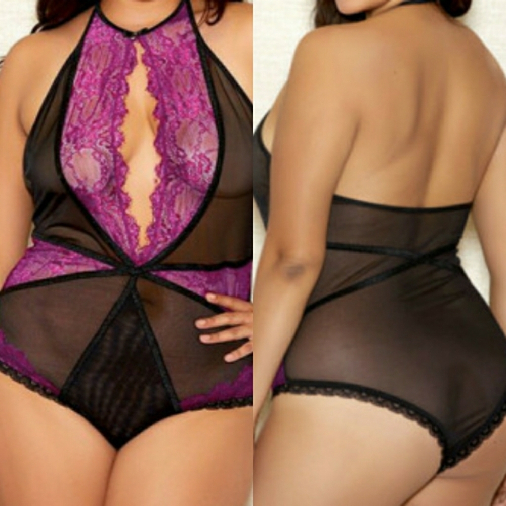 PlusSize Lingerie Purple Teddy 4x 26/28  5x 30/32
